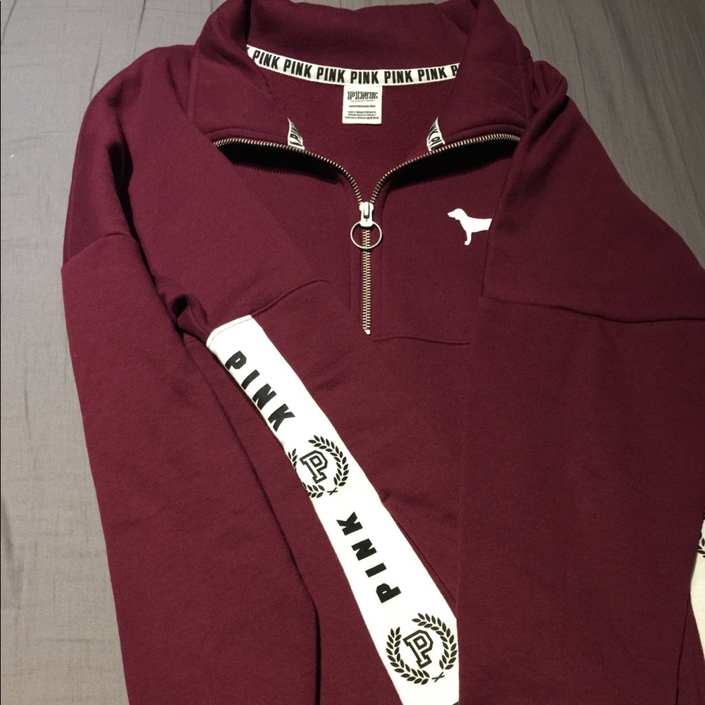 Pink half zip oversized sweater XS